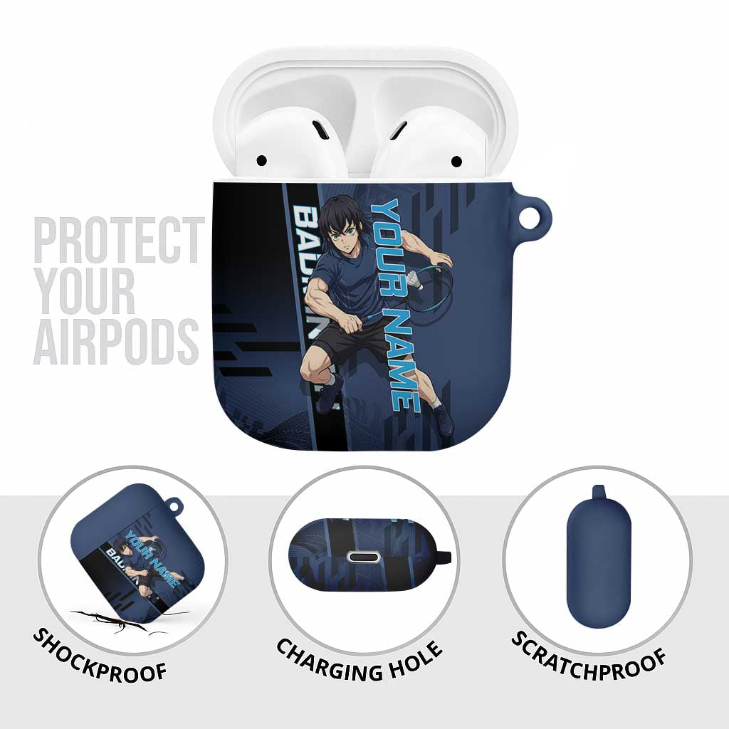 Personalized Inosuke Blue Lock AirPods Case Crossover Badminton Design with Action Pose - The Mazicc