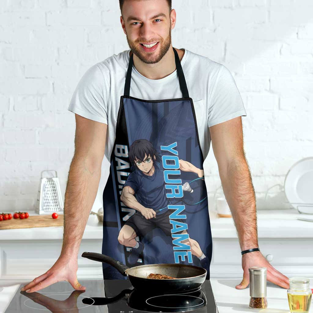 Personalized Inosuke Blue Lock Apron Crossover Badminton Design with Action Pose - The Mazicc