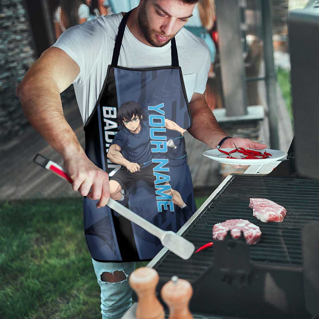 Personalized Inosuke Blue Lock Apron Crossover Badminton Design with Action Pose - The Mazicc