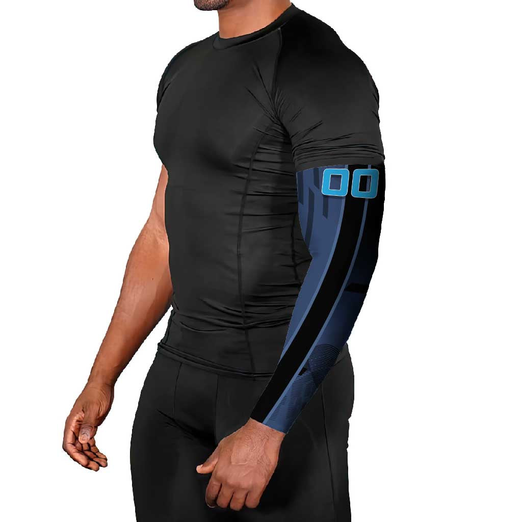 Personalized Inosuke Blue Lock Arm Sleeves Crossover Badminton Design with Action Pose - The Mazicc