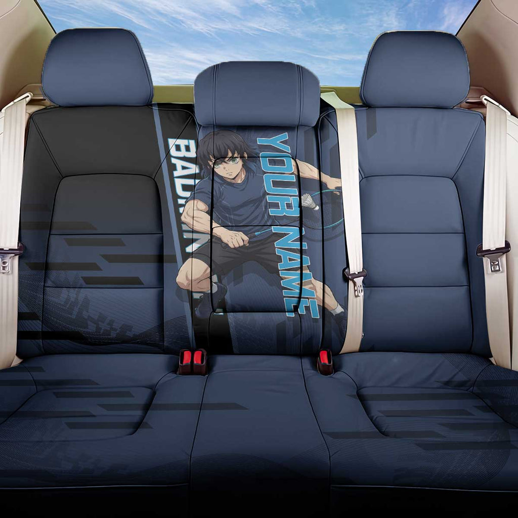 Personalized Inosuke Blue Lock Back Car Seat Cover Crossover Badminton Design with Action Pose - The Mazicc