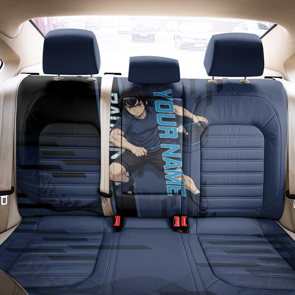 Personalized Inosuke Blue Lock Back Car Seat Cover Crossover Badminton Design with Action Pose - The Mazicc