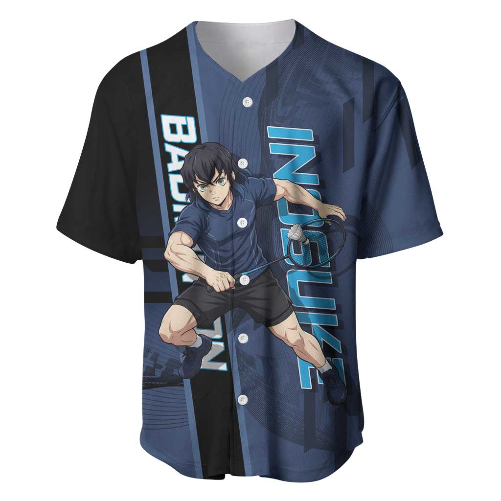 Personalized Inosuke Blue Lock Baseball Jersey Crossover Badminton Design with Action Pose - The Mazicc