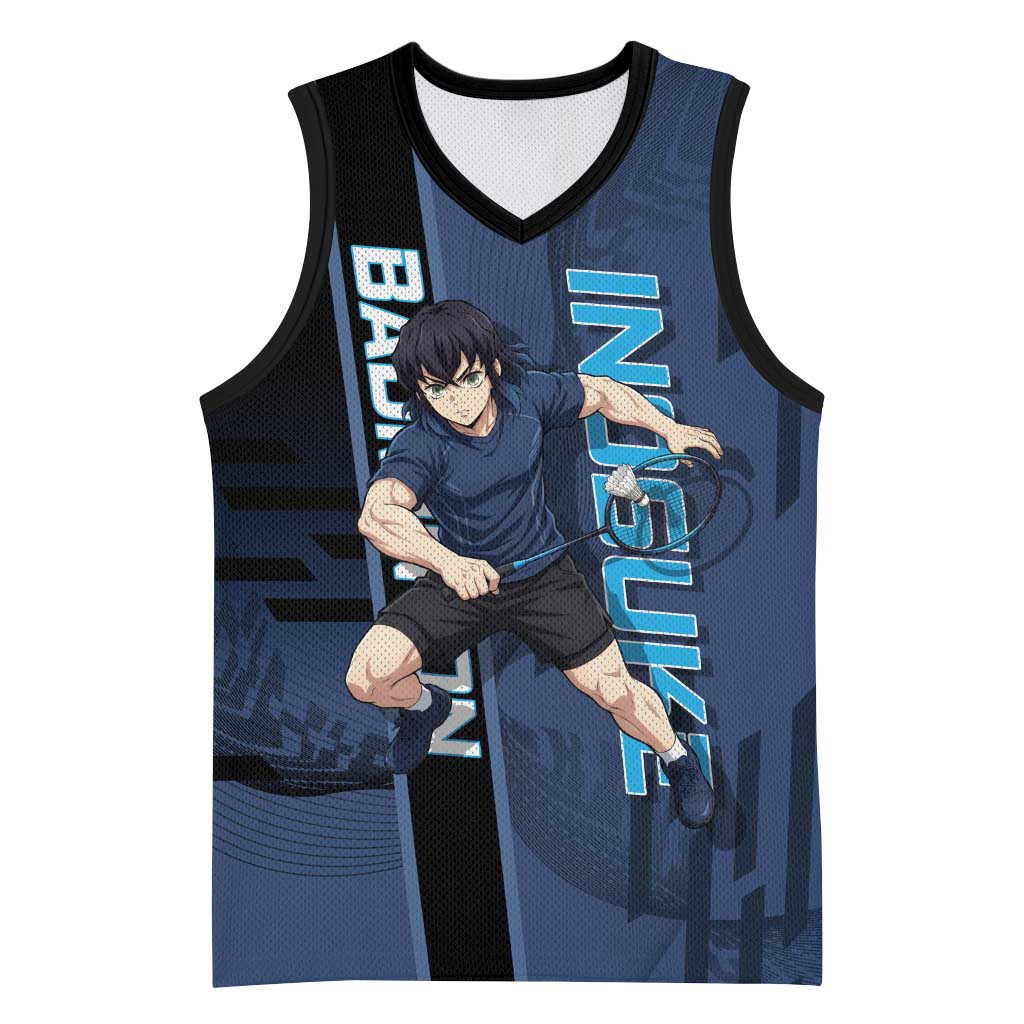 Personalized Inosuke Blue Lock Basketball Jersey Crossover Badminton Design with Action Pose - The Mazicc