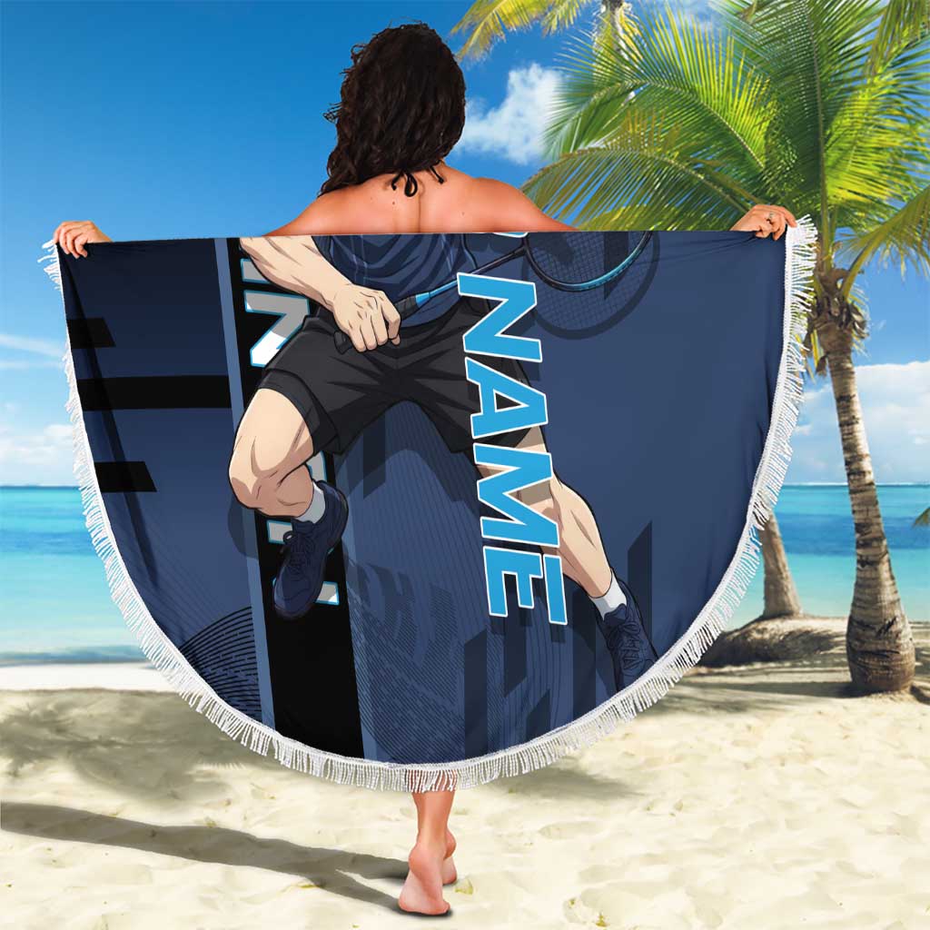 Personalized Inosuke Blue Lock Beach Blanket Crossover Badminton Design with Action Pose - The Mazicc