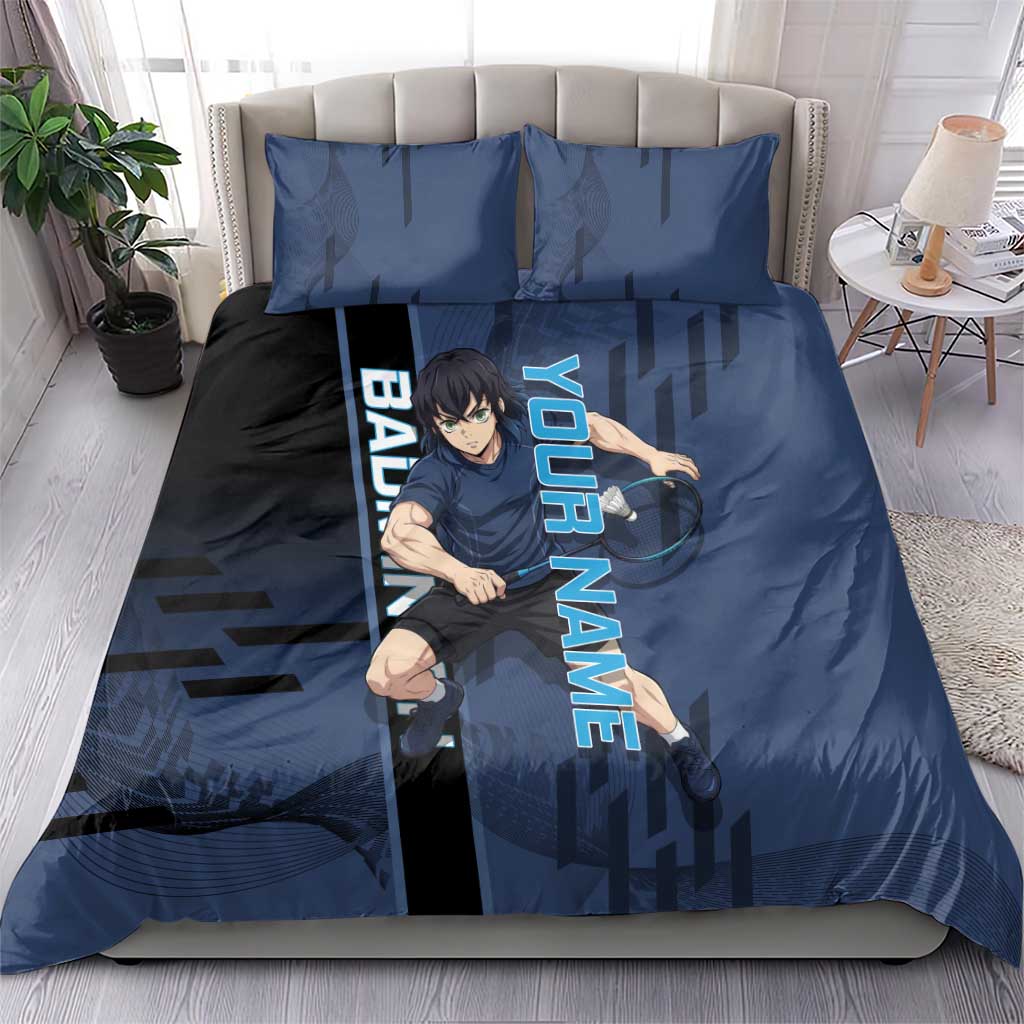 Personalized Inosuke Blue Lock Bedding Set Crossover Badminton Design with Action Pose - The Mazicc