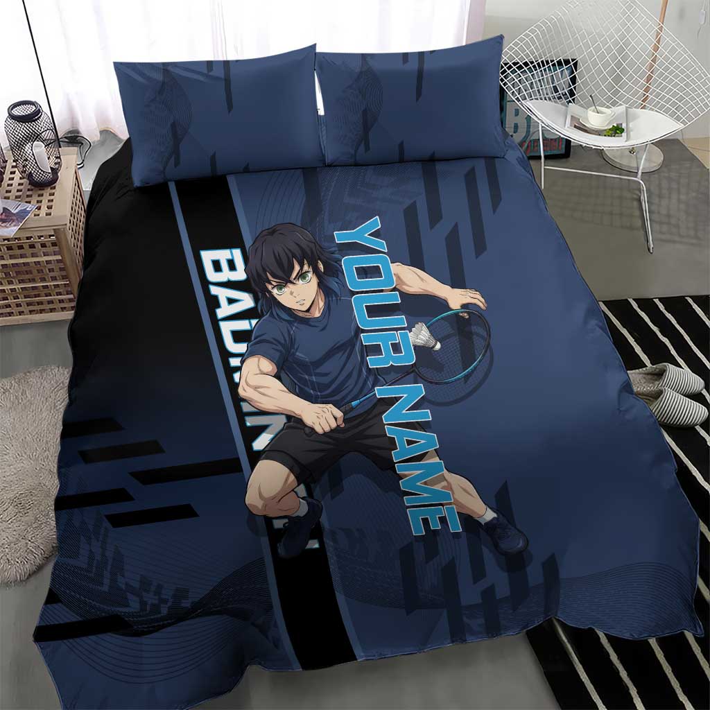 Personalized Inosuke Blue Lock Bedding Set Crossover Badminton Design with Action Pose - The Mazicc