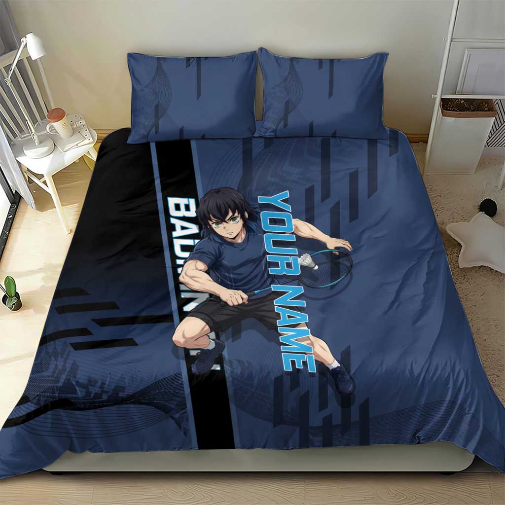 Personalized Inosuke Blue Lock Bedding Set Crossover Badminton Design with Action Pose - The Mazicc