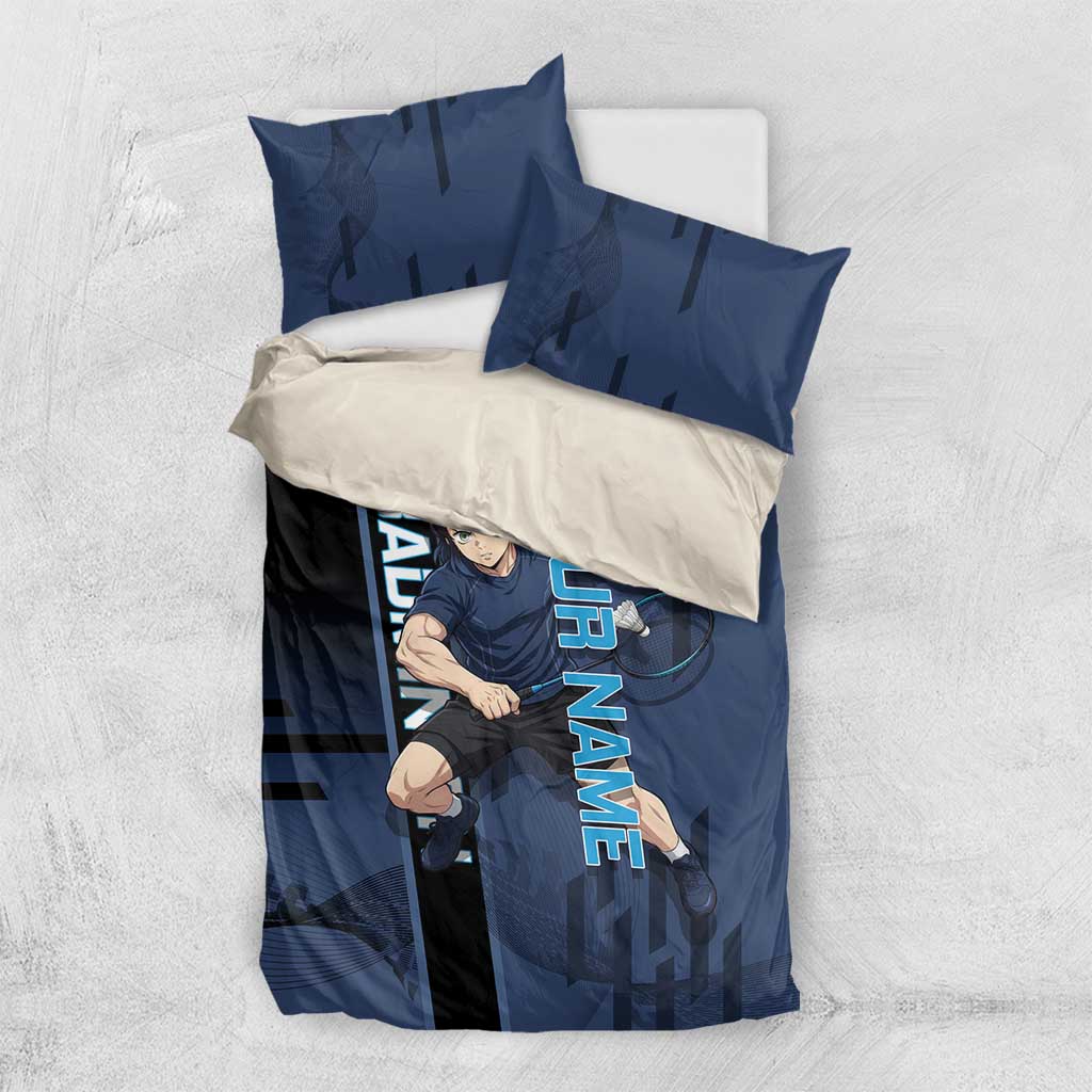 Personalized Inosuke Blue Lock Bedding Set Crossover Badminton Design with Action Pose - The Mazicc