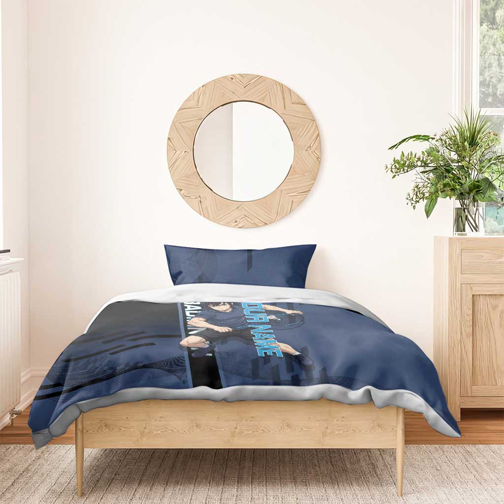 Personalized Inosuke Blue Lock Bedding Set Crossover Badminton Design with Action Pose - The Mazicc