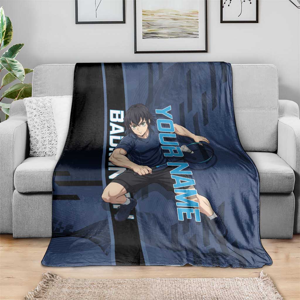 Personalized Inosuke Blue Lock Blanket Crossover Badminton Design with Action Pose - The Mazicc