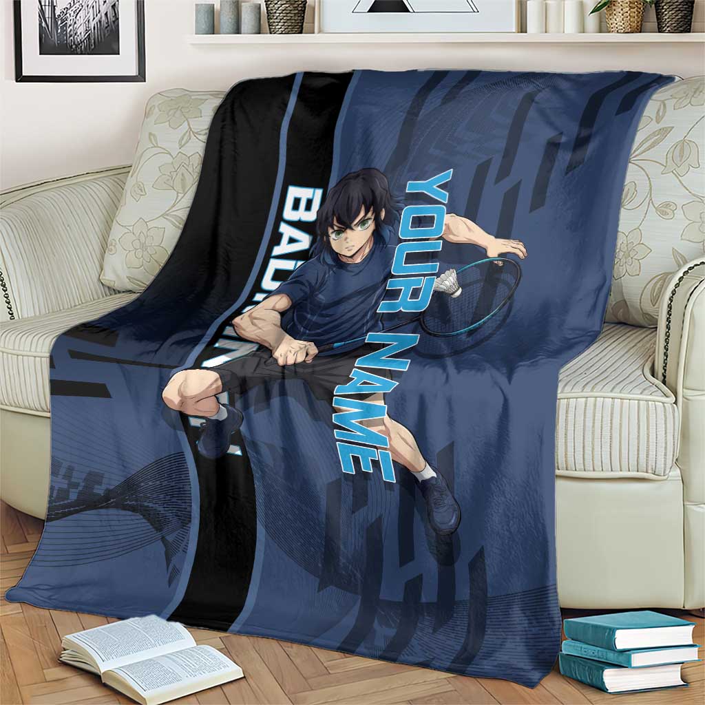 Personalized Inosuke Blue Lock Blanket Crossover Badminton Design with Action Pose - The Mazicc