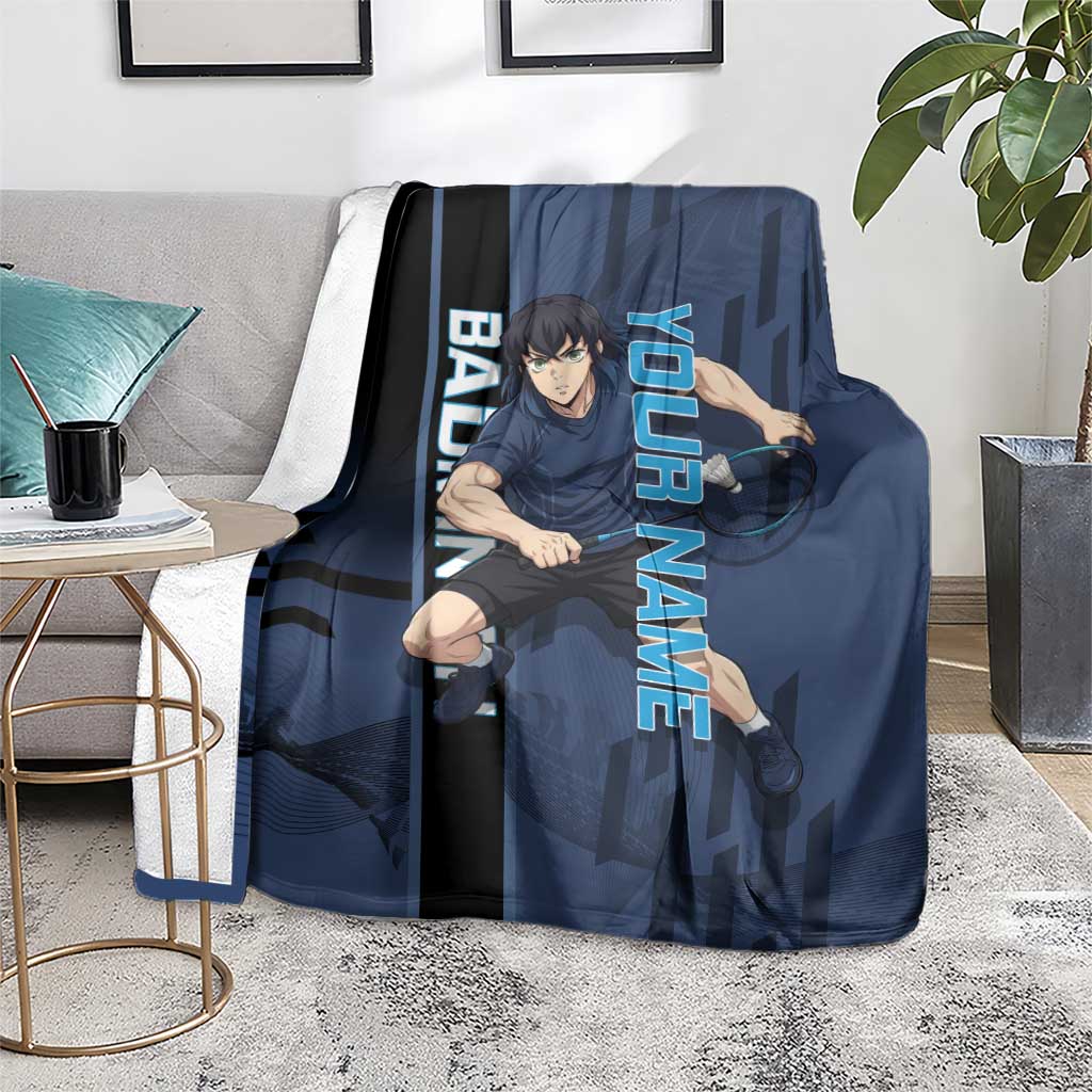 Personalized Inosuke Blue Lock Blanket Crossover Badminton Design with Action Pose - The Mazicc