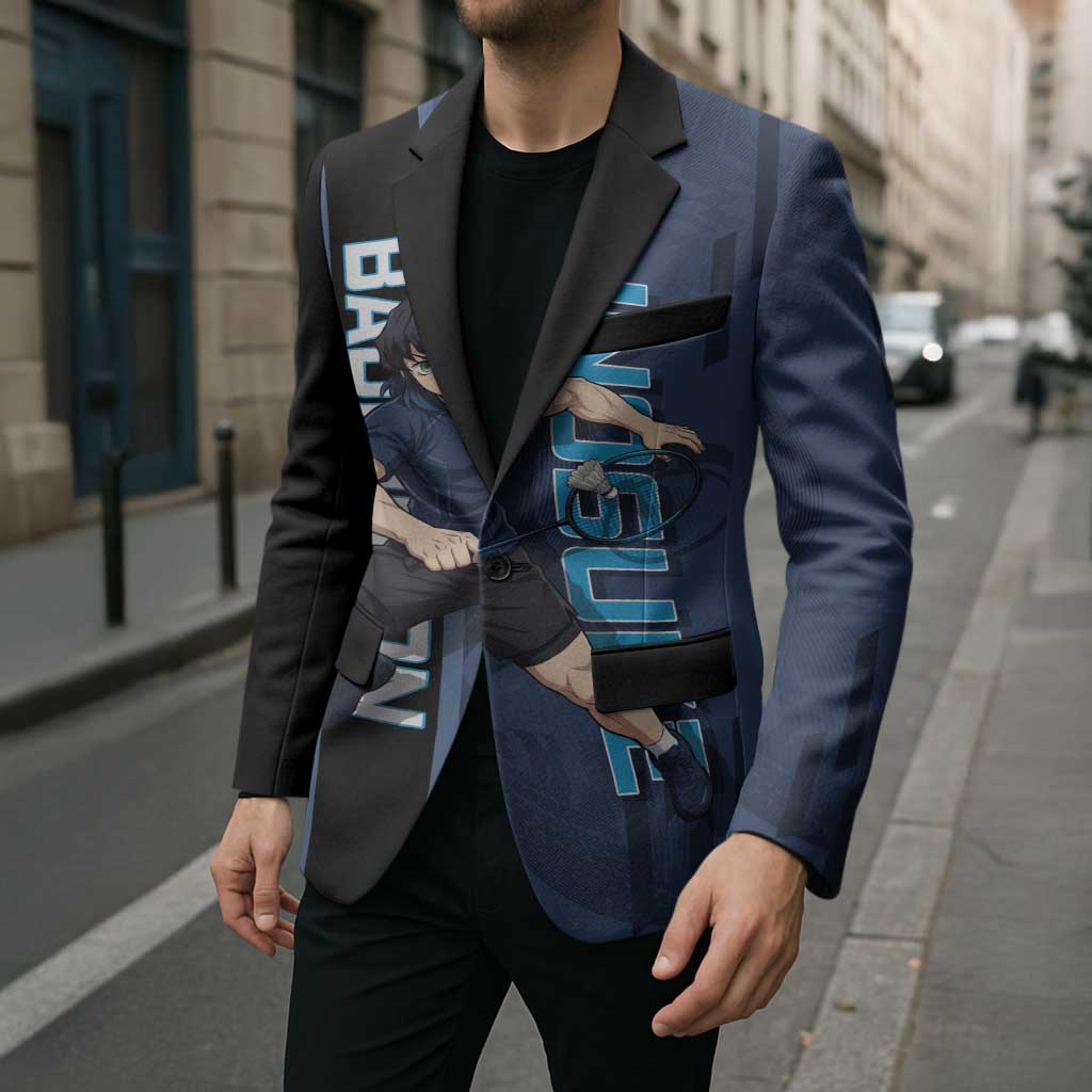 Personalized Inosuke Blue Lock Blazer Crossover Badminton Design with Action Pose - The Mazicc
