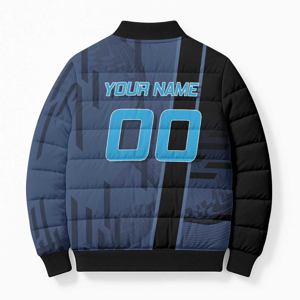 Personalized Inosuke Blue Lock Bomber Puffer Jacket Crossover Badminton Design with Action Pose - The Mazicc