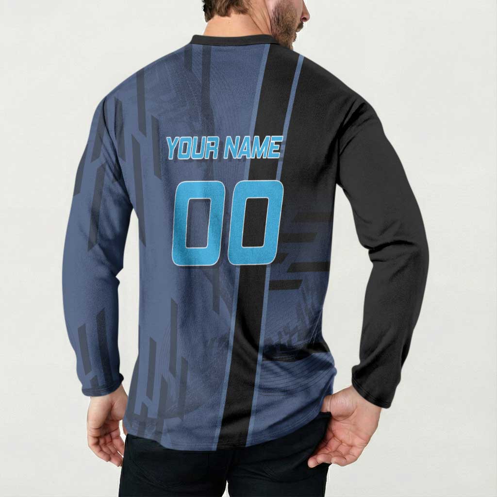 Personalized Inosuke Blue Lock Button Sweatshirt Crossover Badminton Design with Action Pose - The Mazicc