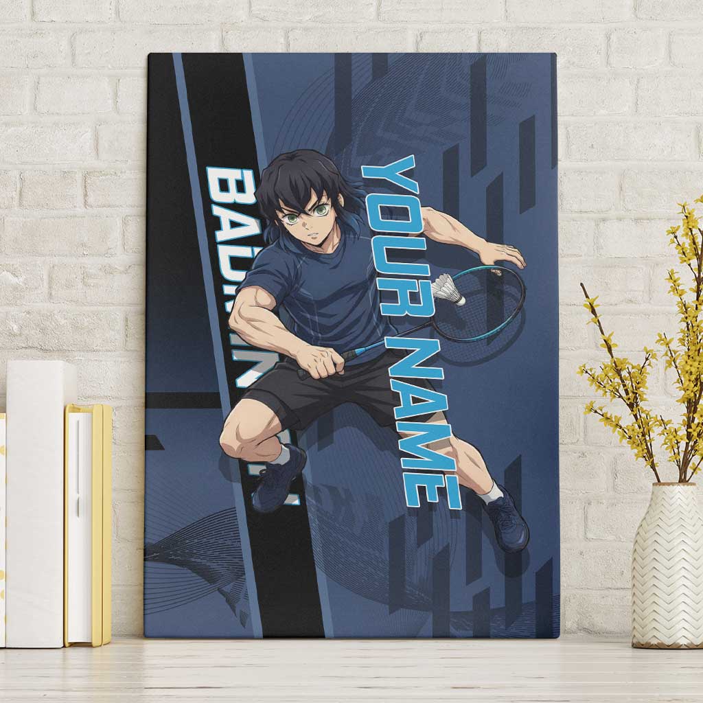 Personalized Inosuke Blue Lock Canvas Wall Art Crossover Badminton Design with Action Pose - The Mazicc