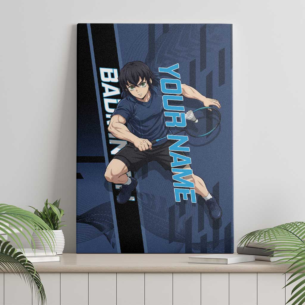 Personalized Inosuke Blue Lock Canvas Wall Art Crossover Badminton Design with Action Pose - The Mazicc