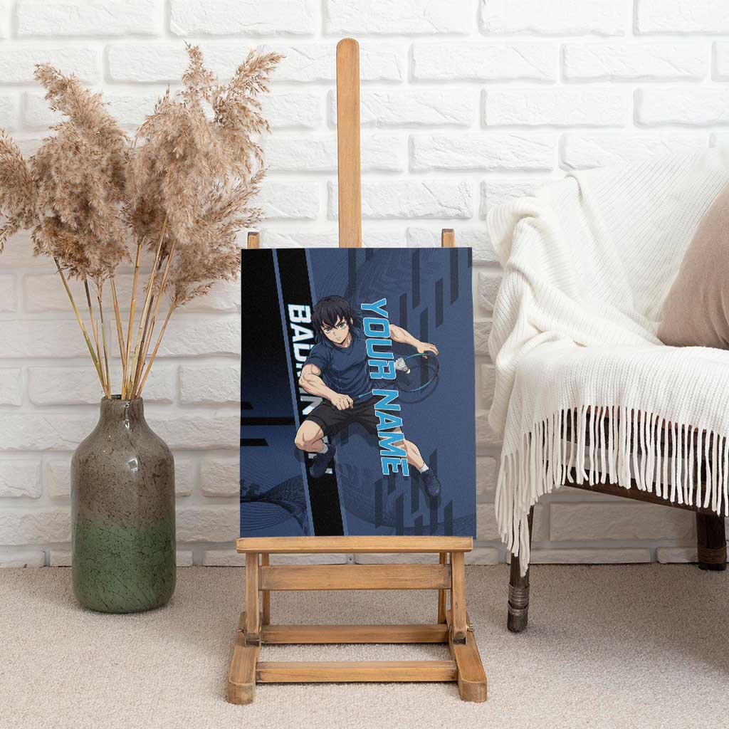 Personalized Inosuke Blue Lock Canvas Wall Art Crossover Badminton Design with Action Pose - The Mazicc