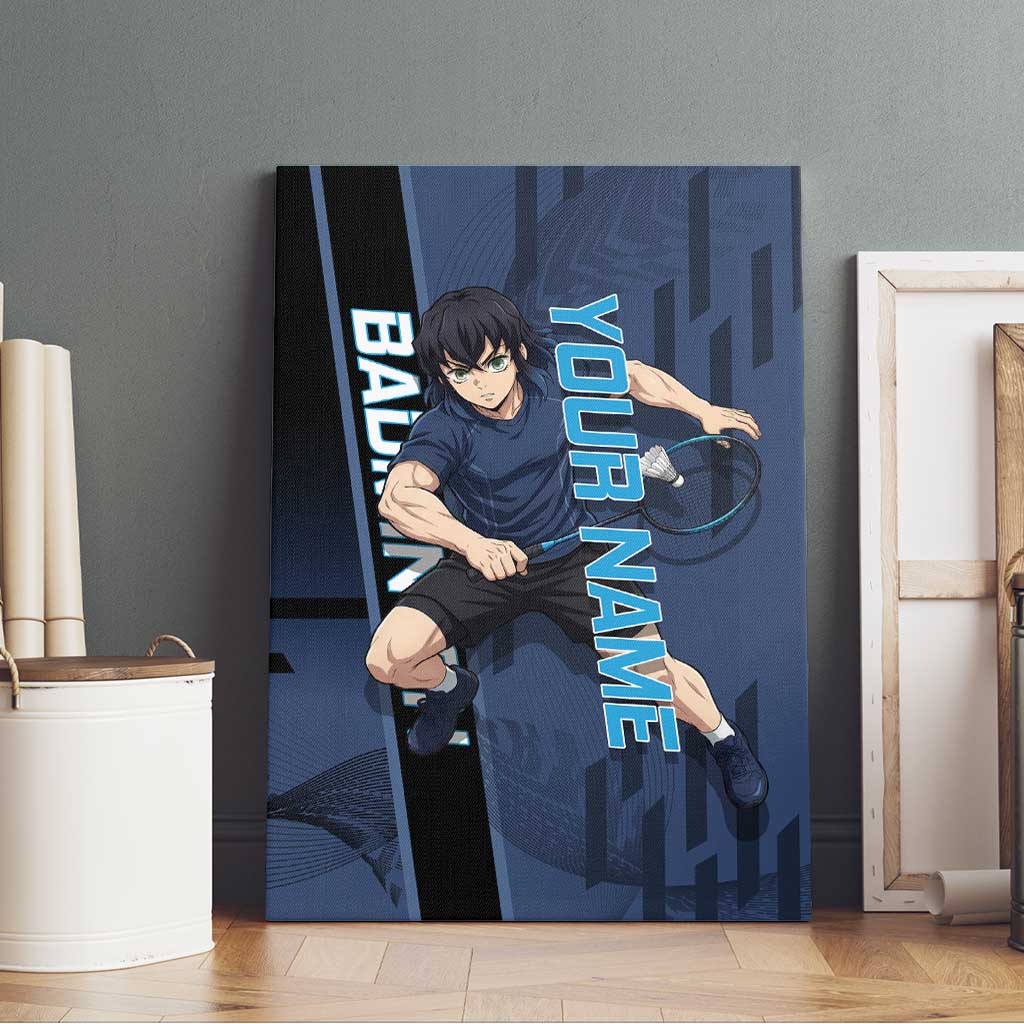 Personalized Inosuke Blue Lock Canvas Wall Art Crossover Badminton Design with Action Pose - The Mazicc