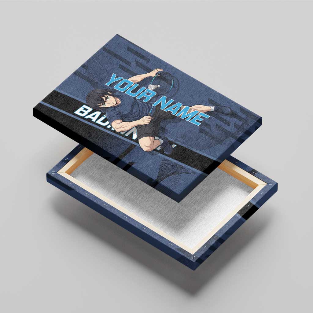 Personalized Inosuke Blue Lock Canvas Wall Art Crossover Badminton Design with Action Pose - The Mazicc