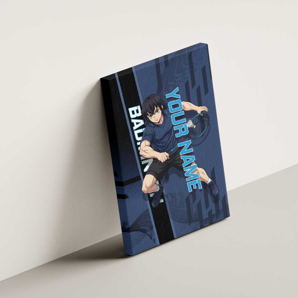 Personalized Inosuke Blue Lock Canvas Wall Art Crossover Badminton Design with Action Pose - The Mazicc