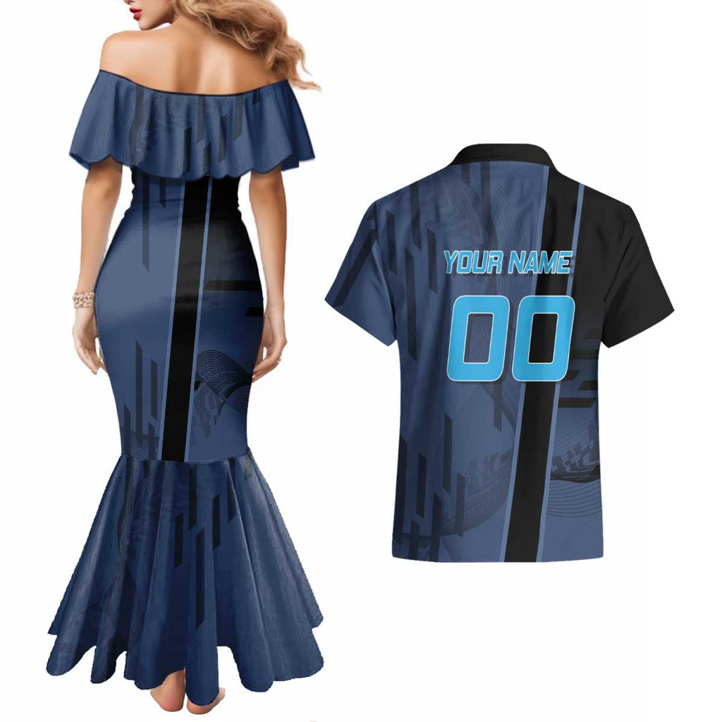 Personalized Inosuke Blue Lock Couples Matching Mermaid Dress and Hawaiian Shirt Crossover Badminton Design with Action Pose - The Mazicc