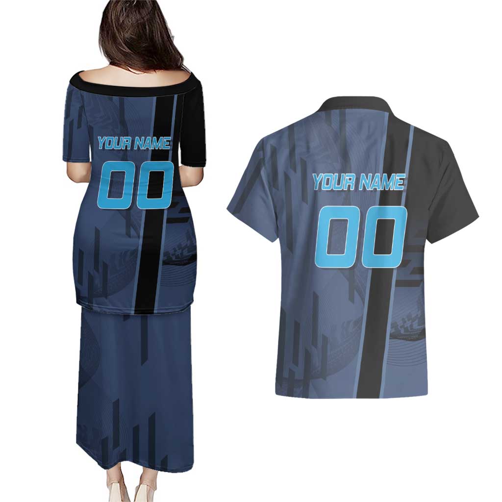 Personalized Inosuke Blue Lock Couples Matching Puletasi and Hawaiian Shirt Crossover Badminton Design with Action Pose - The Mazicc