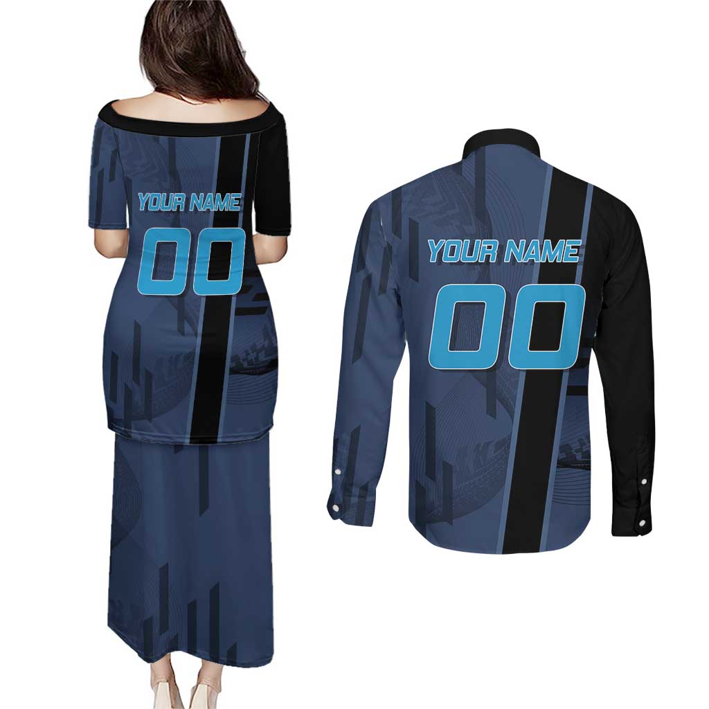 Personalized Inosuke Blue Lock Couples Matching Puletasi and Long Sleeve Button Shirt Crossover Badminton Design with Action Pose - The Mazicc