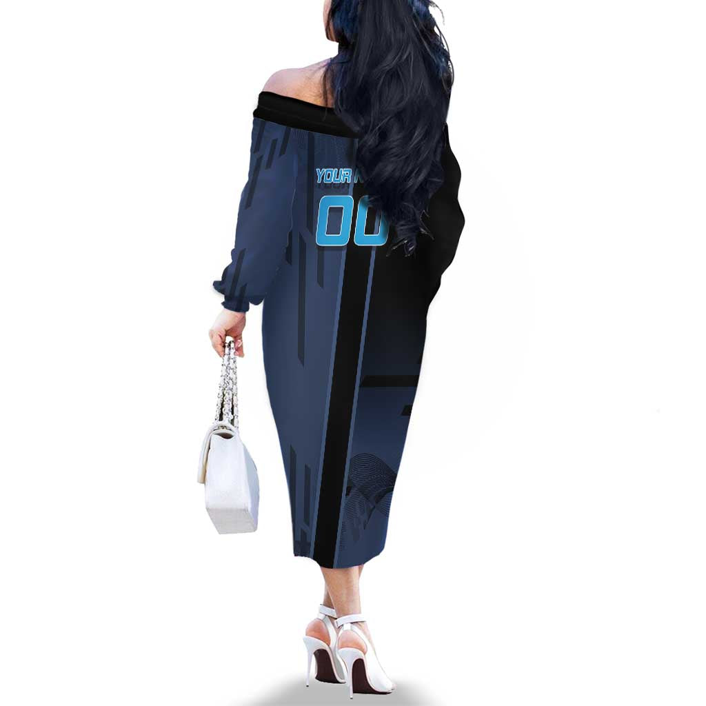 Personalized Inosuke Blue Lock Family Matching Off The Shoulder Long Sleeve Dress and Hawaiian Shirt Crossover Badminton Design with Action Pose