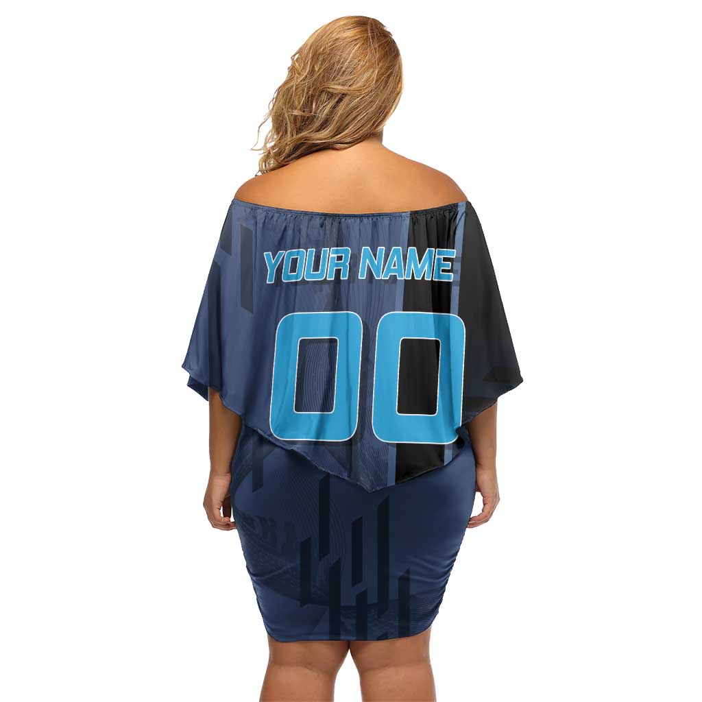 Personalized Inosuke Blue Lock Family Matching Off Shoulder Short Dress and Hawaiian Shirt Crossover Badminton Design with Action Pose