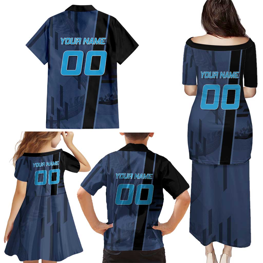 Personalized Inosuke Blue Lock Family Matching Puletasi and Hawaiian Shirt Crossover Badminton Design with Action Pose