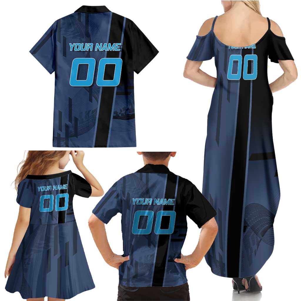 Personalized Inosuke Blue Lock Family Matching Summer Maxi Dress and Hawaiian Shirt Crossover Badminton Design with Action Pose