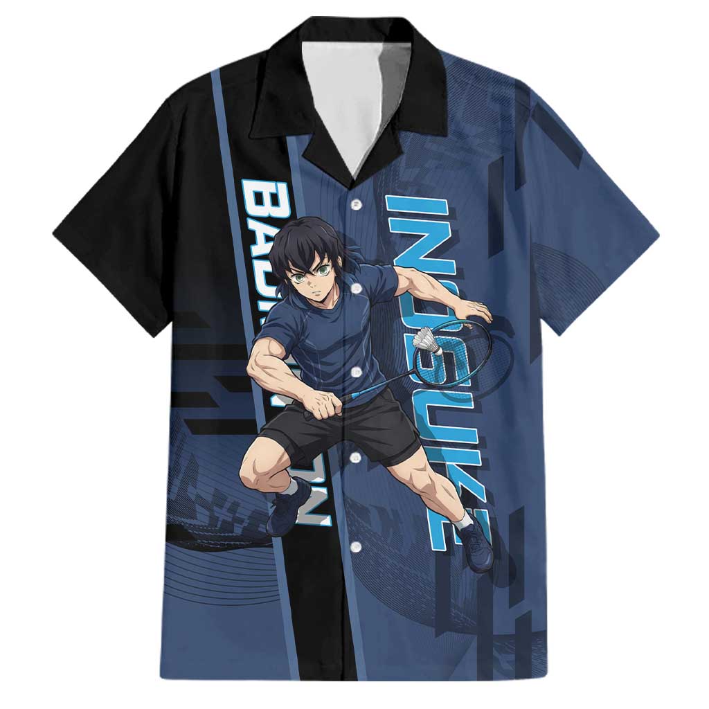 Personalized Inosuke Blue Lock Family Matching Summer Maxi Dress and Hawaiian Shirt Crossover Badminton Design with Action Pose