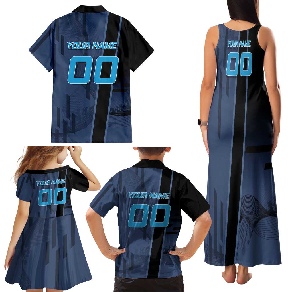 Personalized Inosuke Blue Lock Family Matching Tank Maxi Dress and Hawaiian Shirt Crossover Badminton Design with Action Pose