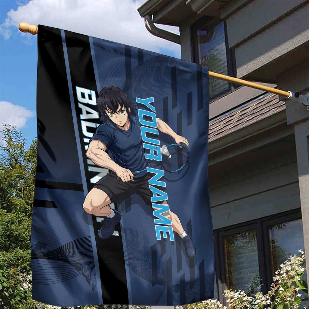 Personalized Inosuke Blue Lock Garden Flag Crossover Badminton Design with Action Pose - The Mazicc