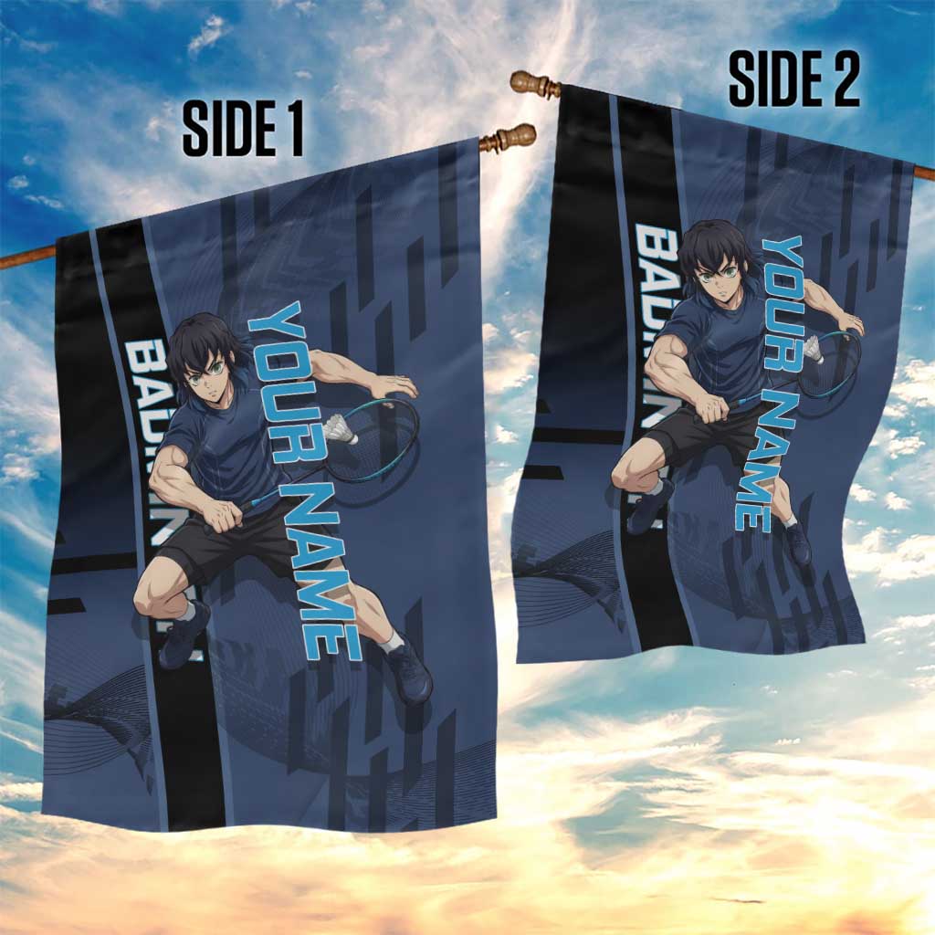 Personalized Inosuke Blue Lock Garden Flag Crossover Badminton Design with Action Pose - The Mazicc