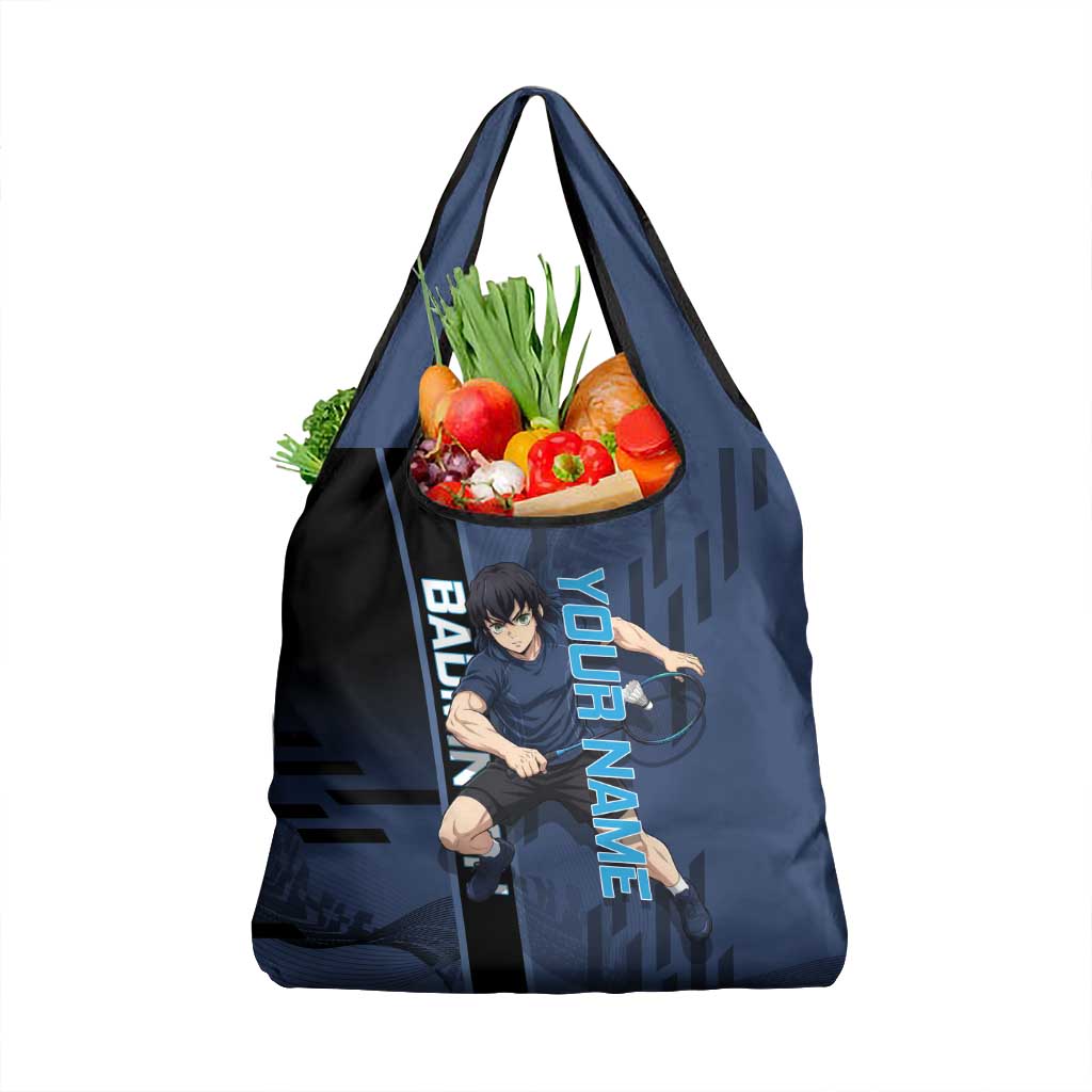 Personalized Inosuke Blue Lock Grocery Bag Crossover Badminton Design with Action Pose - The Mazicc