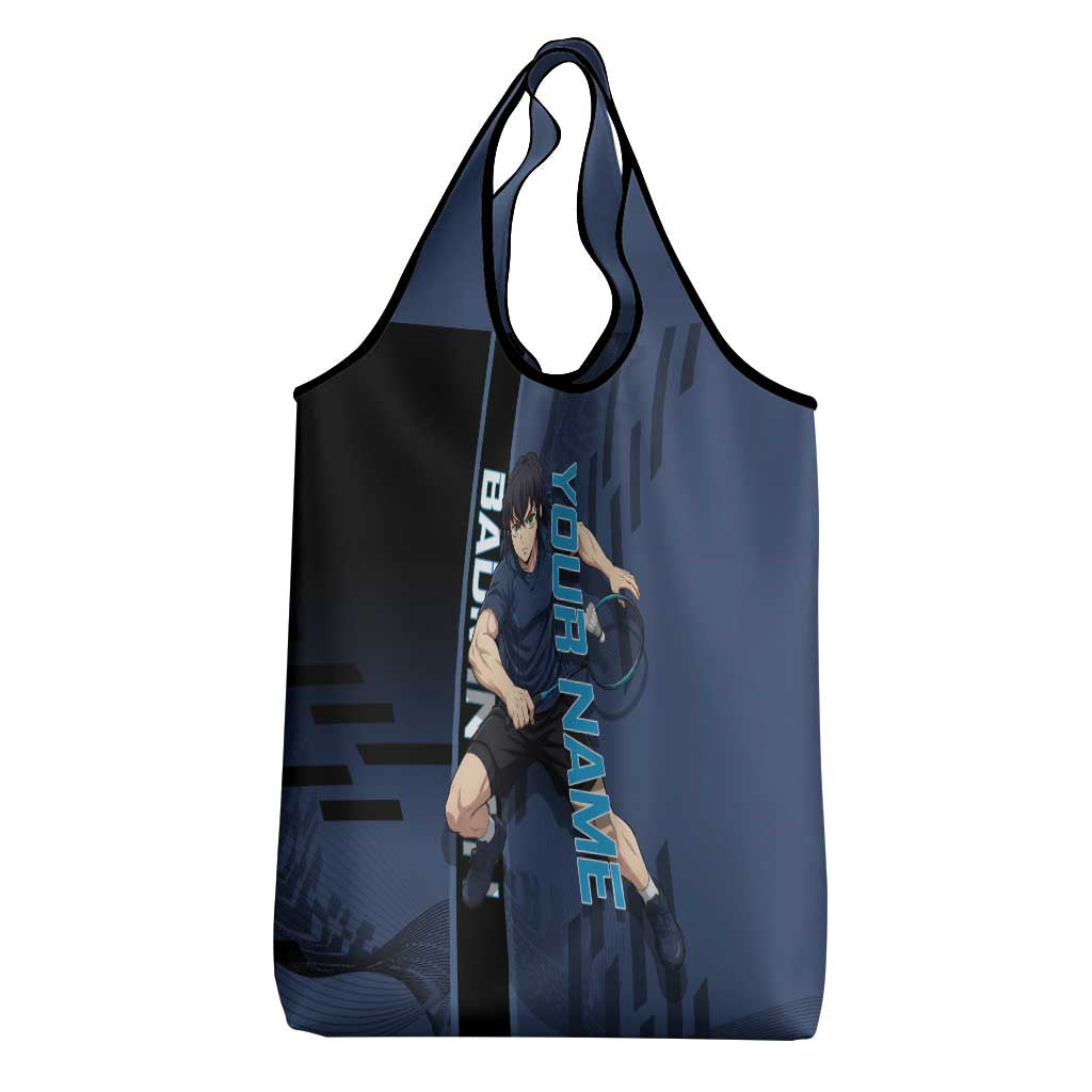 Personalized Inosuke Blue Lock Grocery Bag Crossover Badminton Design with Action Pose - The Mazicc