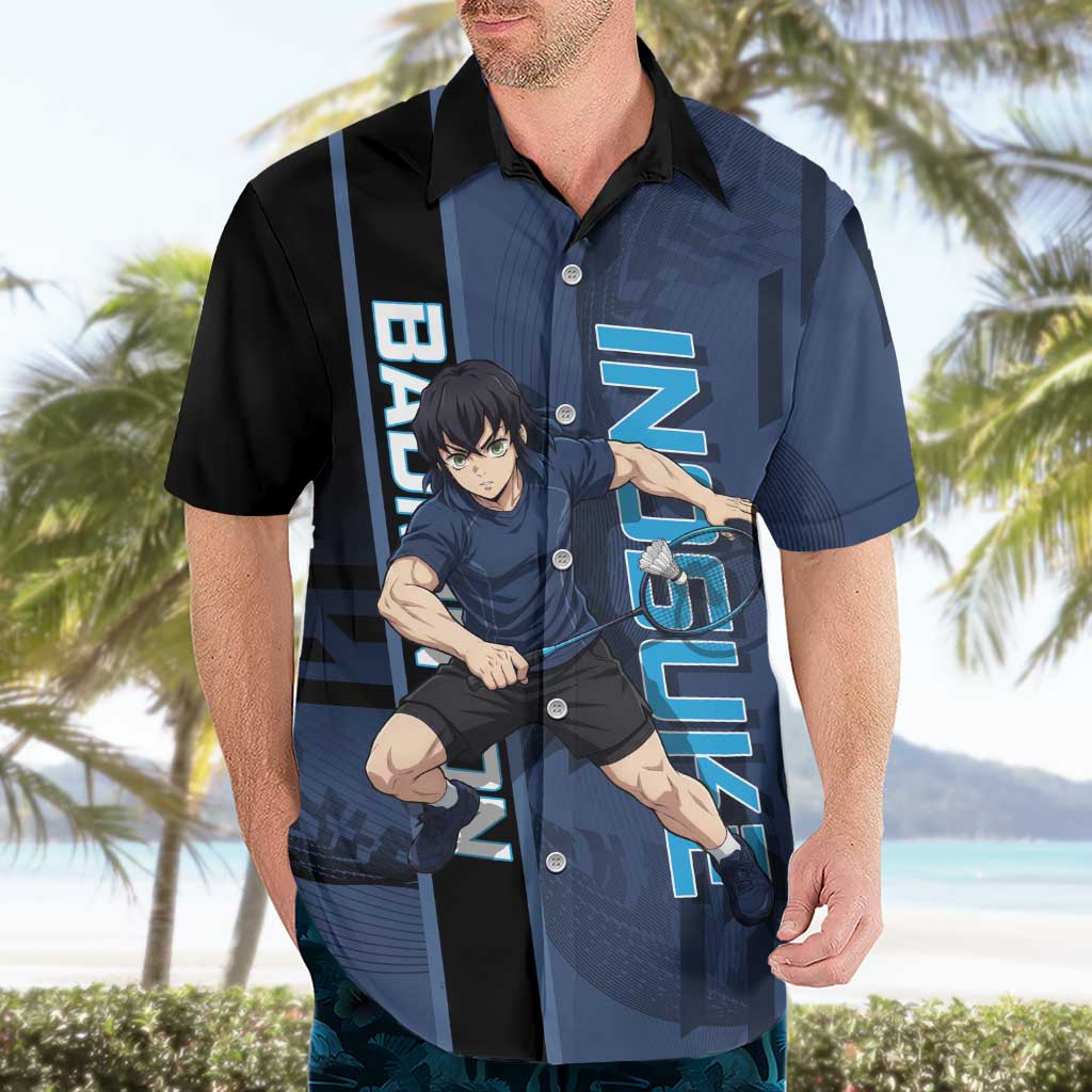 Personalized Inosuke Blue Lock Hawaiian Shirt Crossover Badminton Design with Action Pose - The Mazicc