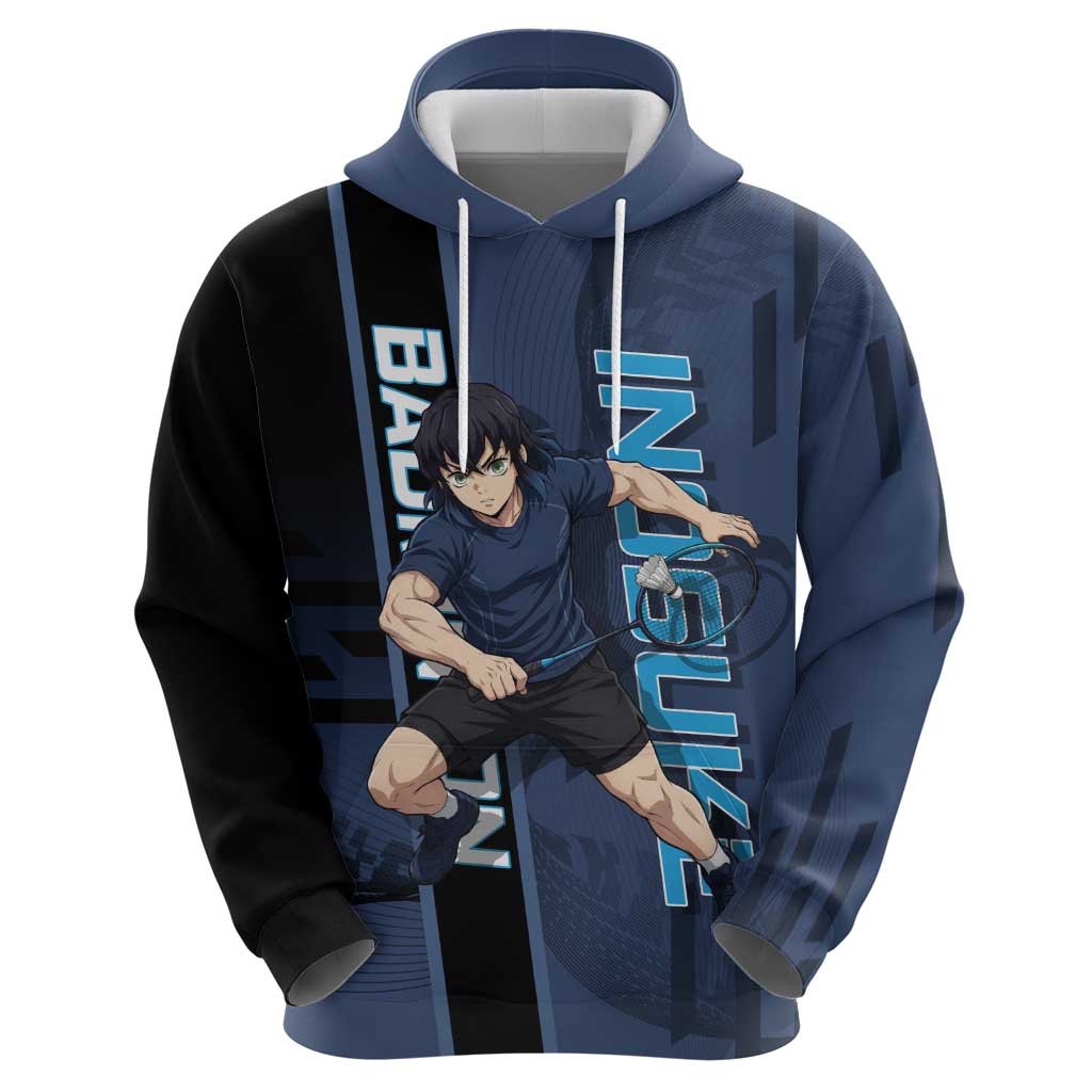 Personalized Inosuke Blue Lock Hoodie Crossover Badminton Design with Action Pose - The Mazicc