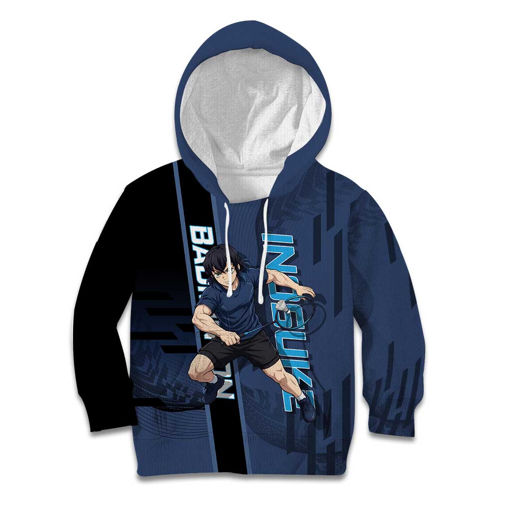 Personalized Inosuke Blue Lock Kid Hoodie Crossover Badminton Design with Action Pose - The Mazicc