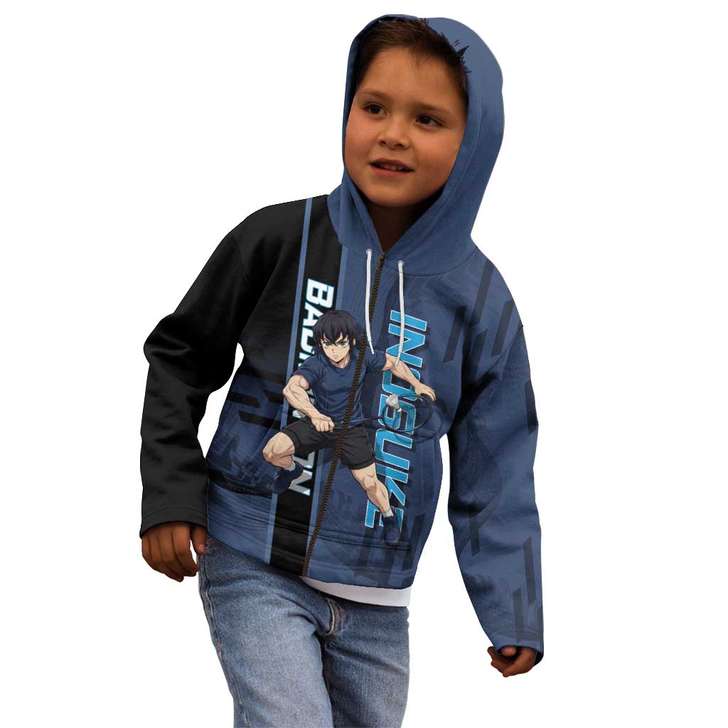 Personalized Inosuke Blue Lock Kid Hoodie Crossover Badminton Design with Action Pose - The Mazicc