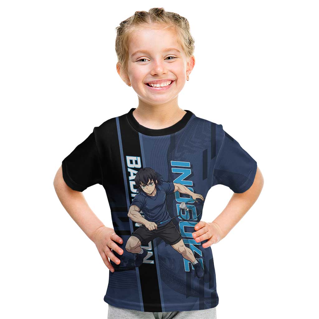 Personalized Inosuke Blue Lock Kid T Shirt Crossover Badminton Design with Action Pose - The Mazicc