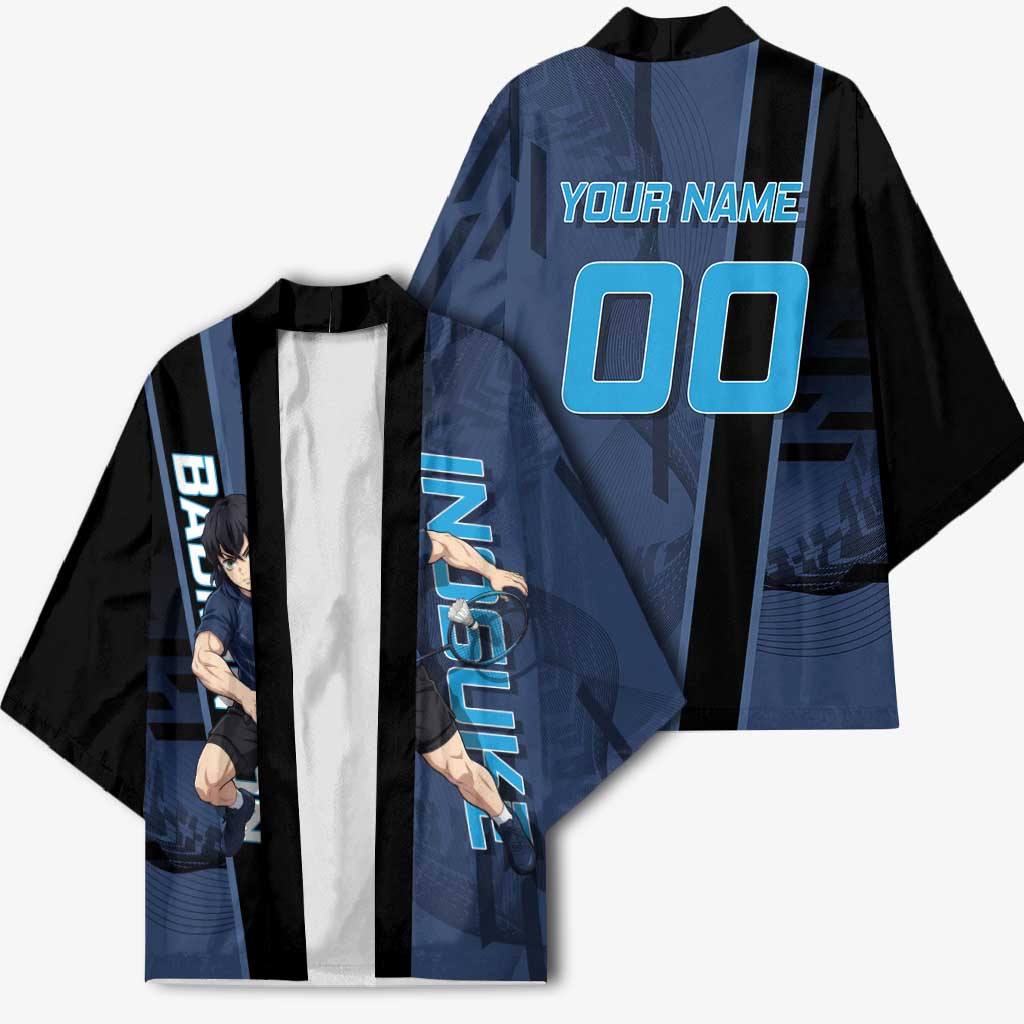 Personalized Inosuke Blue Lock Kimono Crossover Badminton Design with Action Pose - The Mazicc