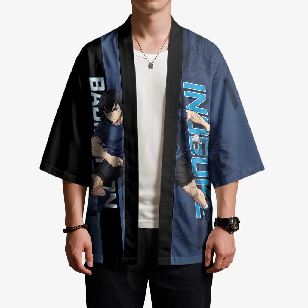 Personalized Inosuke Blue Lock Kimono Crossover Badminton Design with Action Pose - The Mazicc