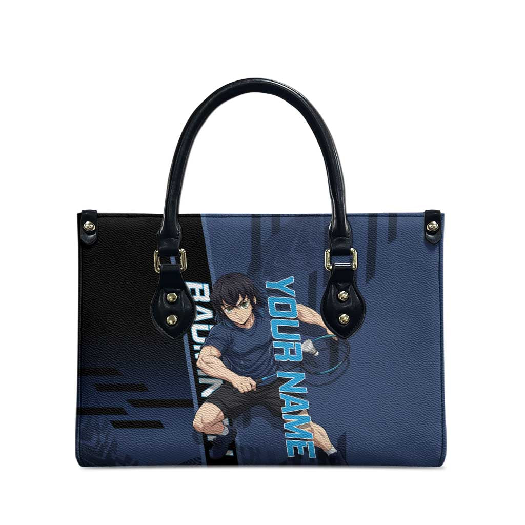 Personalized Inosuke Blue Lock Leather Bag Crossover Badminton Design with Action Pose - The Mazicc