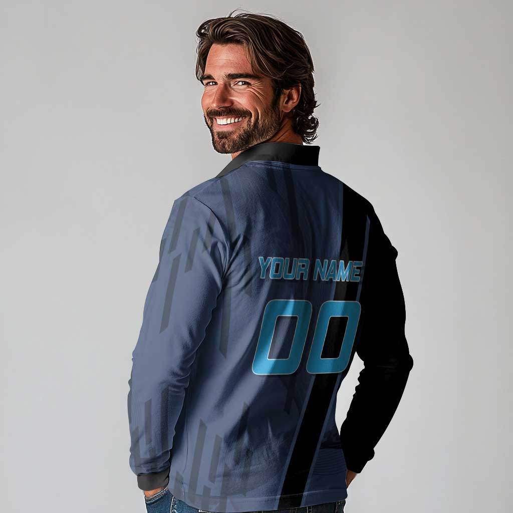 Personalized Inosuke Blue Lock Long Sleeve Polo Shirt Crossover Badminton Design with Action Pose - The Mazicc