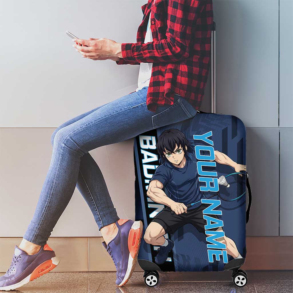 Personalized Inosuke Blue Lock Luggage Cover Crossover Badminton Design with Action Pose - The Mazicc