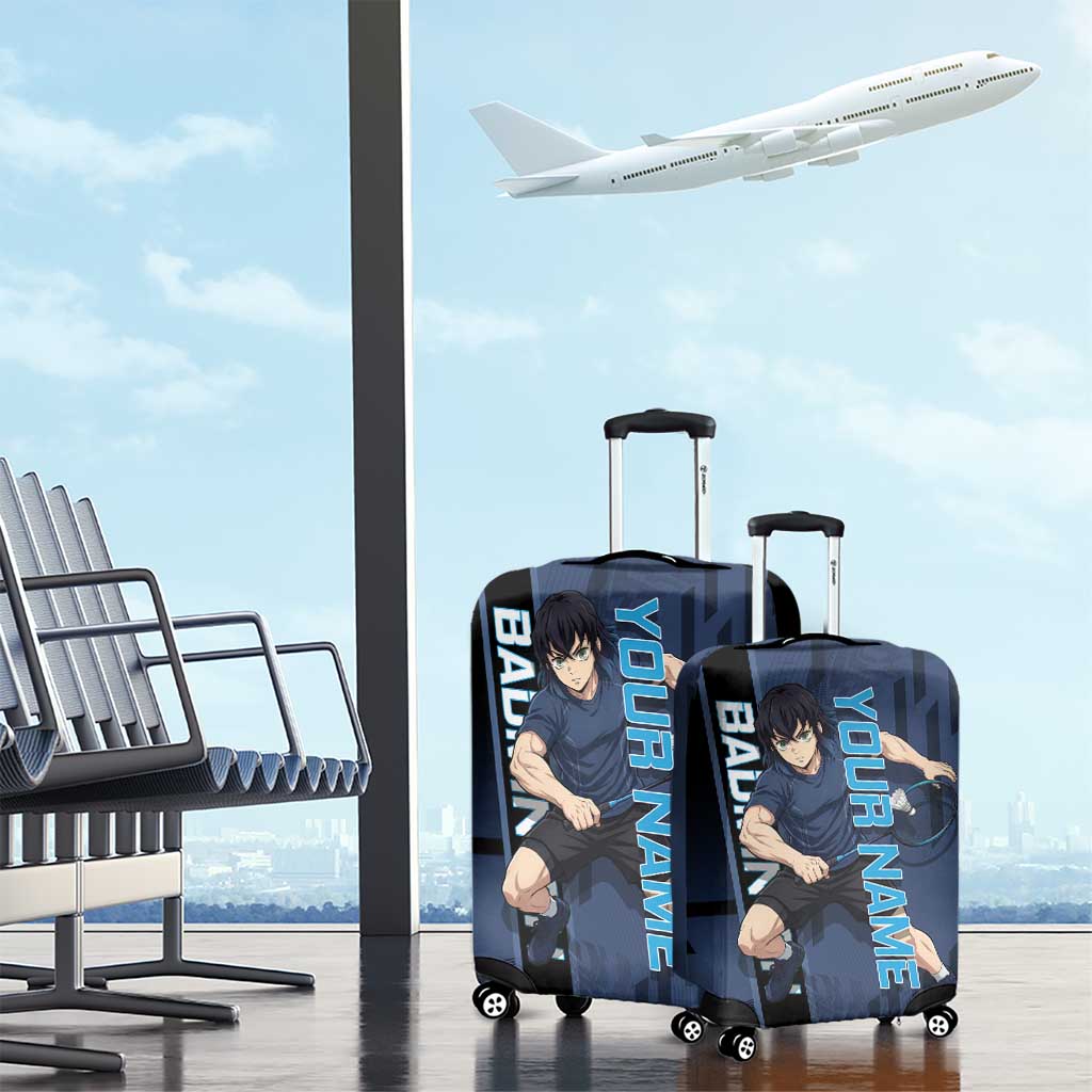 Personalized Inosuke Blue Lock Luggage Cover Crossover Badminton Design with Action Pose - The Mazicc